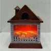 TechSphere Advances Decorative Fireplace Brown(Base) Plastic Hut Shape Electric Artificial LED Fireplace