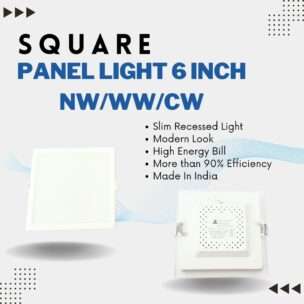 TechSphere Advances 15W Square Panel for Ceiling, Cut Size- 6 Inch, BIS Approved, Colour 3 - NW/WW/CW