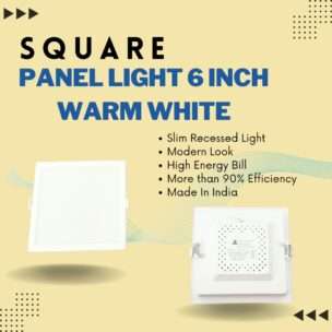 TechSphere Advances 15W Square Panel for Ceiling, Cut Size- 6 Inch, BIS Approved, Colour- Warm White