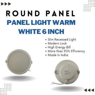 TechSphere Advances 15W Round Panel No Hole Required, BIS Approved, Colour- Warm White