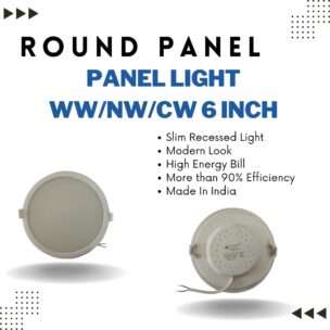 TechSphere Advances 15W Round Panel for Ceiling, Cut Size- 6 Inch, BIS Approved, Colour 3 - NW/WW/CW